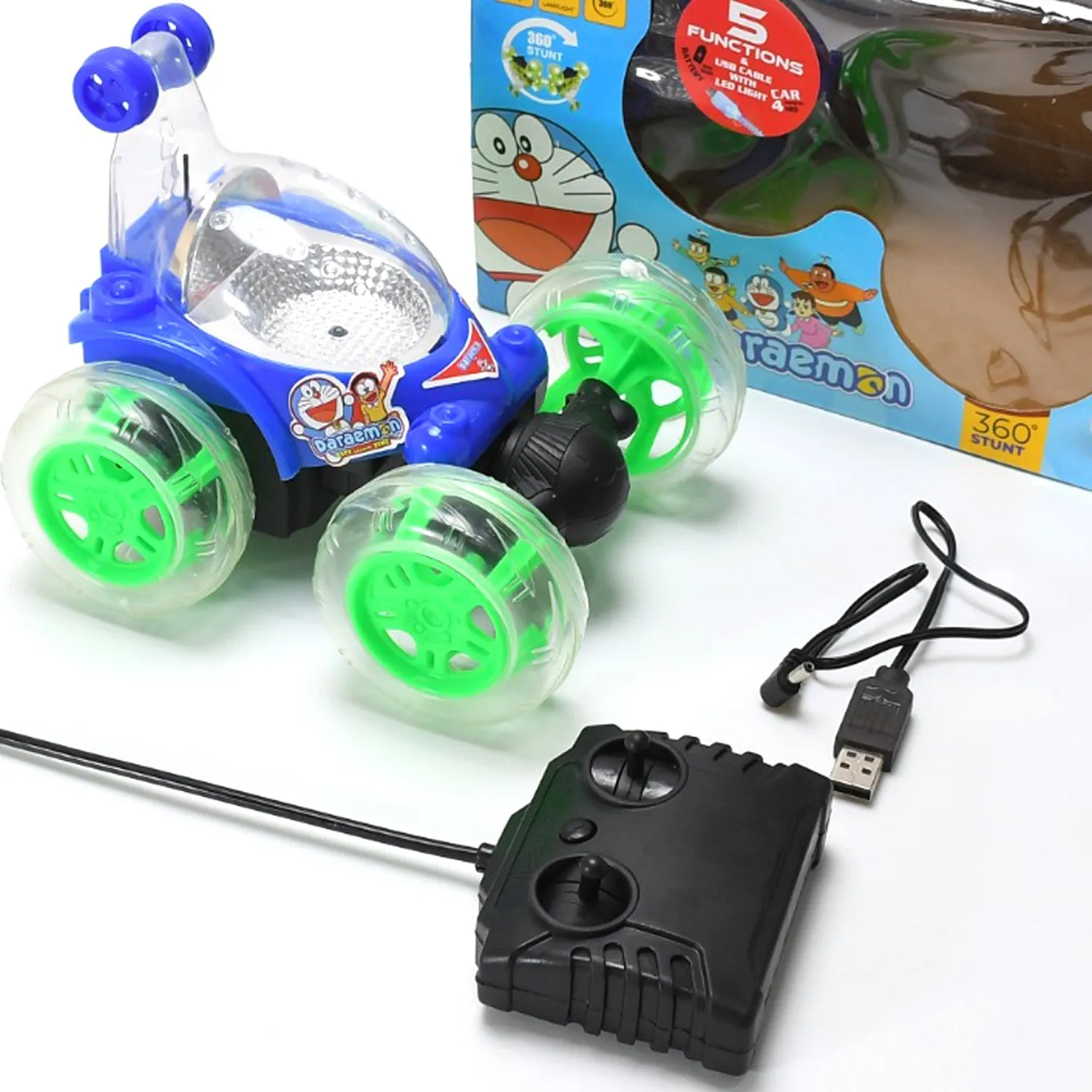 Premium Stunt Remote Control Car – 360° Rolling, Lights & Music | Wagtail - Buy Online at Alikart
