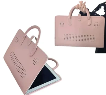 Pink Laptop Protective Case – PU Leather Waterproof Laptop Bag with Handle, Notebook Carrying Case for Work & Travel (39×24 cm)