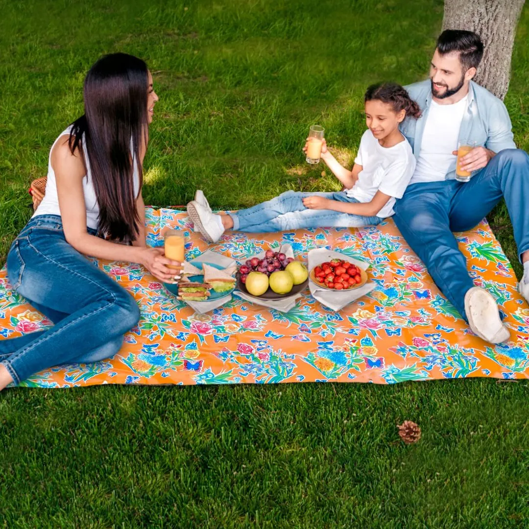 Large Picnic Mat (135×150cm) – Waterproof, Foldable Outdoor Blanket for Picnic, Beach, Camping & Travel (Random Print - Pack of 1) - Detailed Feature View 3