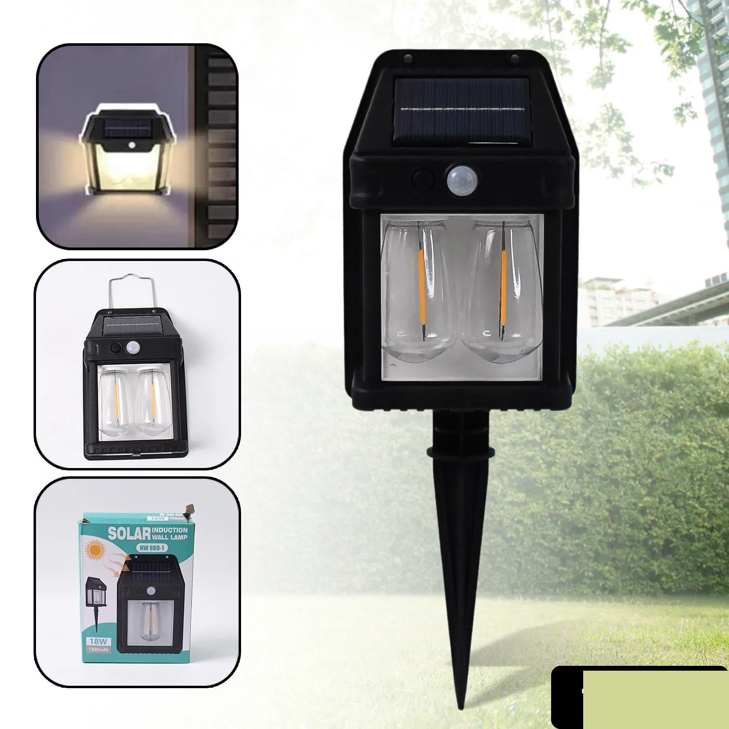 18W Solar Wall Double Light – Motion Sensor & Dual Modes - Detailed Feature View 1