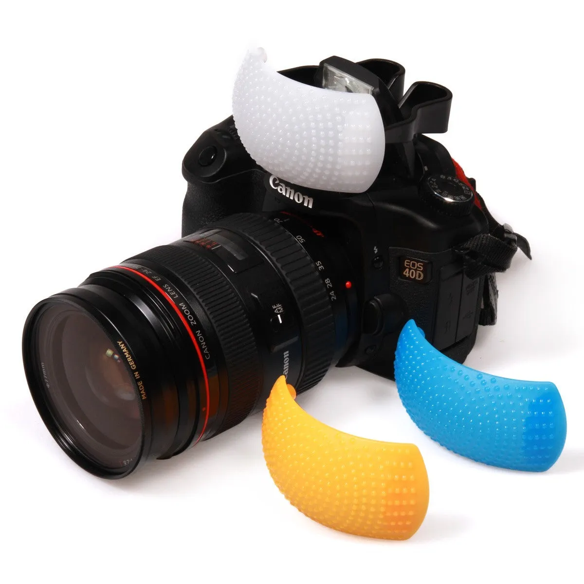 Premium Universal Soft Flash Diffuser – Orange, White & Blue Filters | Adjustable Shadow Removal for DSLR Cameras (Random Color – Pack of 1) - Buy Online at Alikart