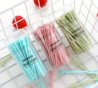 Boxed Fruit Forks (30 Pcs) – Colorful Disposable Forks for Fruits, Snacks & Party Use (Random Colors)