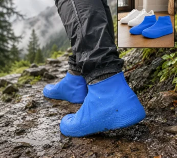 Reusable Medium Latex Waterproof Shoe Covers for Rain and Outdoor Use (1 Pair)