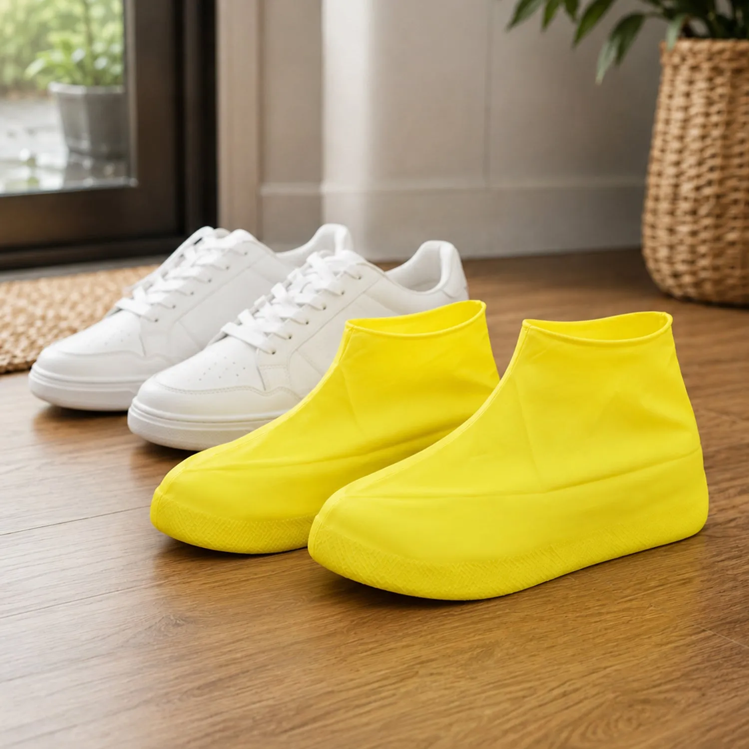 Large Size Reusable Waterproof Shoe Covers for Rainy Outdoor and Travel Use (1 Pair) - Detailed Feature View 2