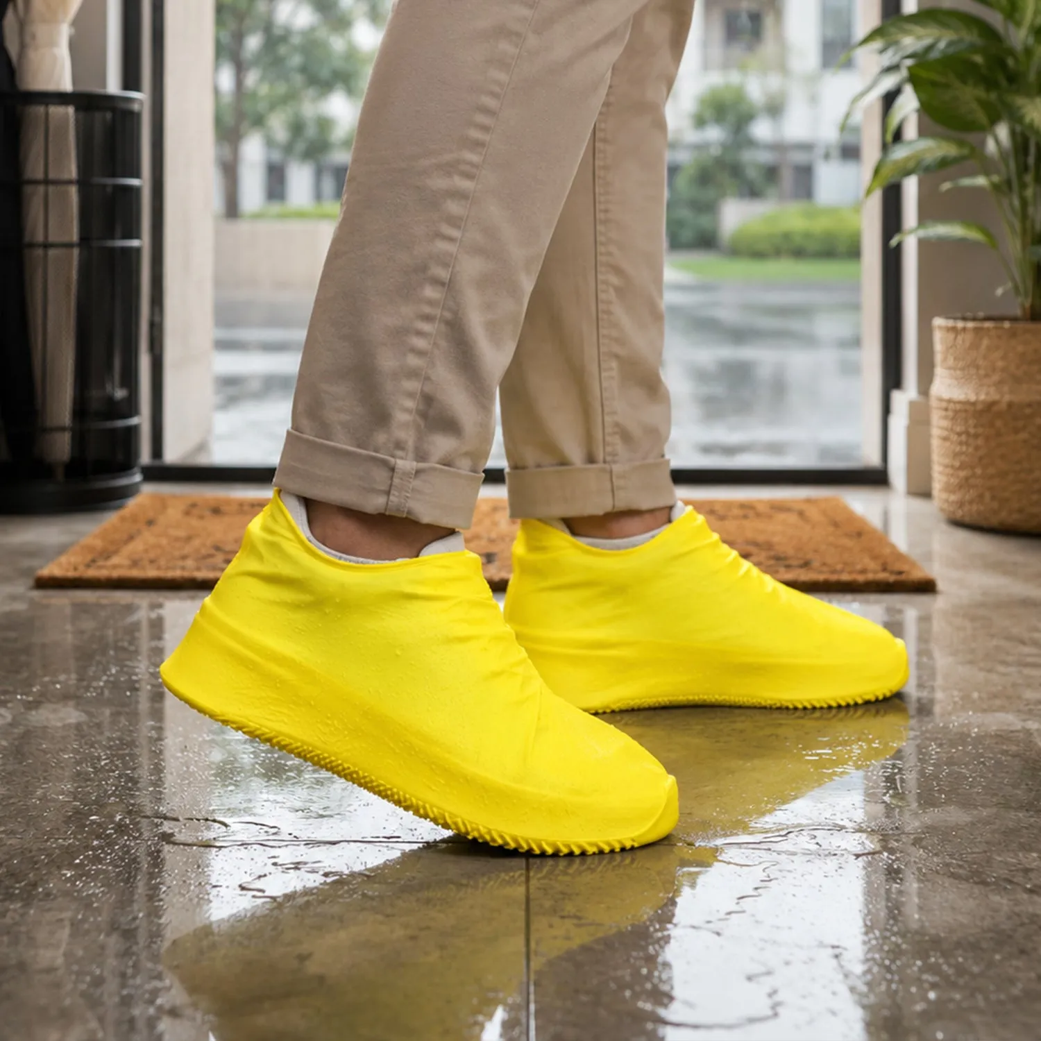 Large Size Reusable Waterproof Shoe Covers for Rainy Outdoor and Travel Use (1 Pair) - Detailed Feature View 3