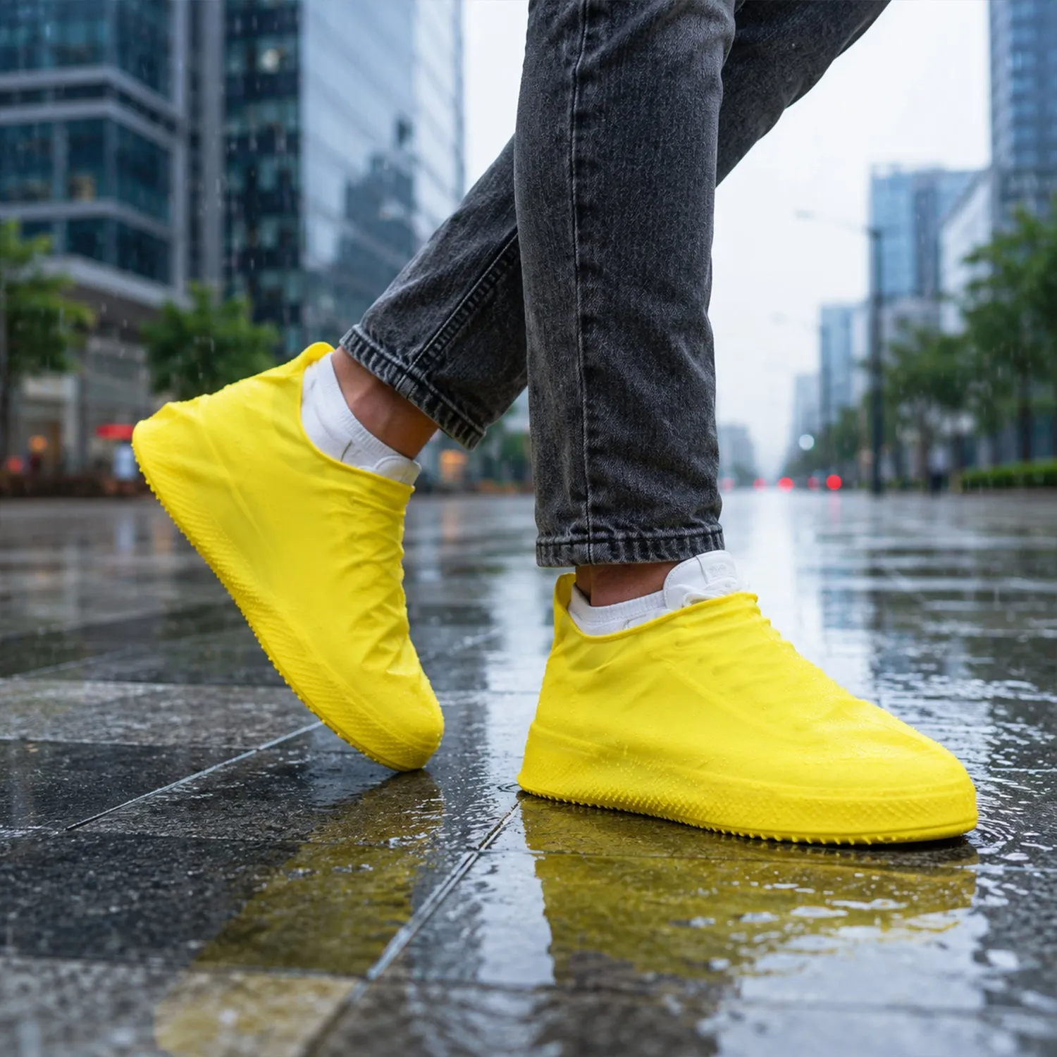 Large Size Reusable Waterproof Shoe Covers for Rainy Outdoor and Travel Use (1 Pair) - Detailed Feature View 6