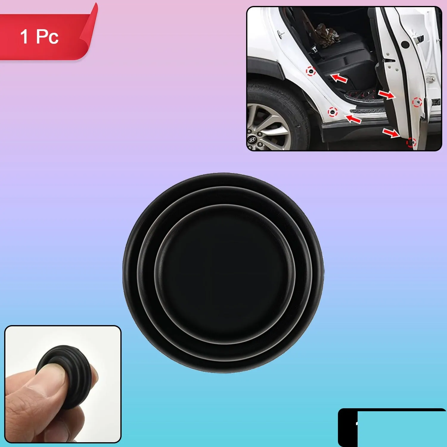 Premium Rubber Car Door Shock Absorber Sticker – Durable Noise Reduction - Buy Online at Alikart