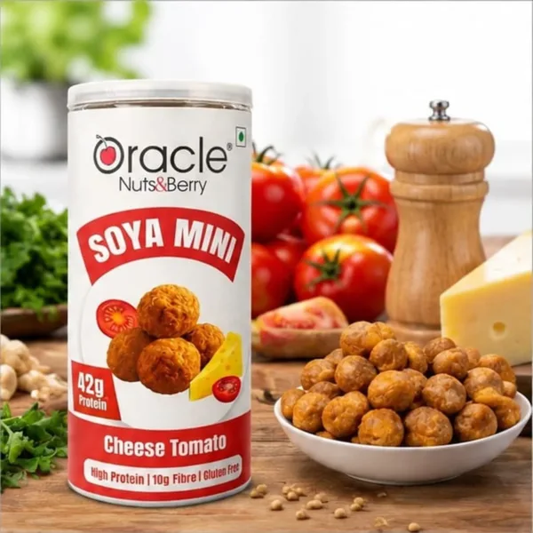 High-Protein Soya Snacks – Crunchy & Tangy Cheese Tomato Flavor