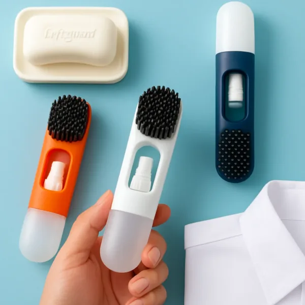2-in-1 Laundry & Shoe Cleaning Brush with Refillable Soap Dispenser – 1 Pcs (Random Color)