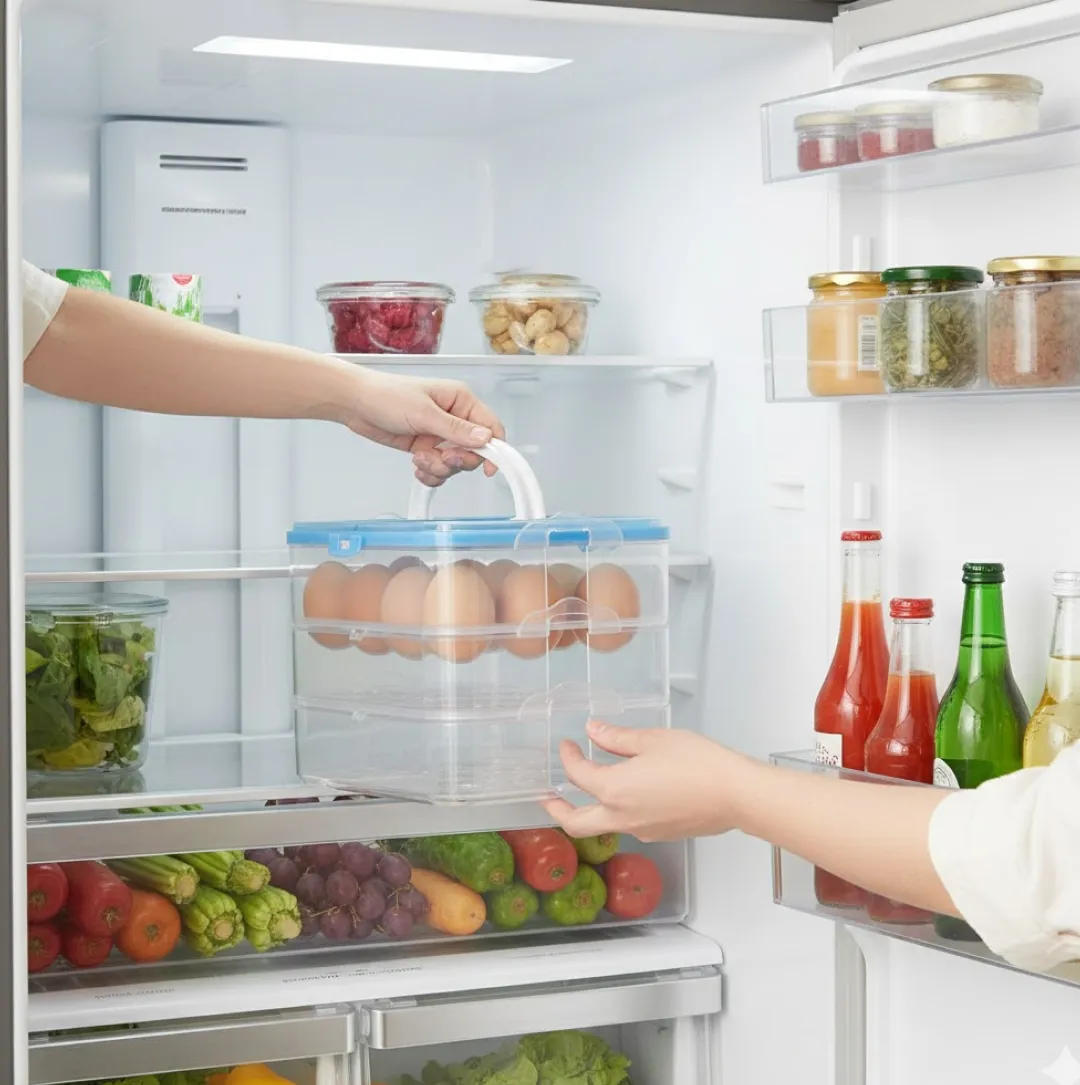 Refrigerator Egg Storage Box – 36-Grid, 3-Layer | Organivo - Detailed Feature View 1