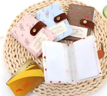 Floral Print Canvas Card Holder – 20 Card Slot Compact Wallet for ID, Debit, Credit & Visiting Cards (Random Color- Pack of 1)