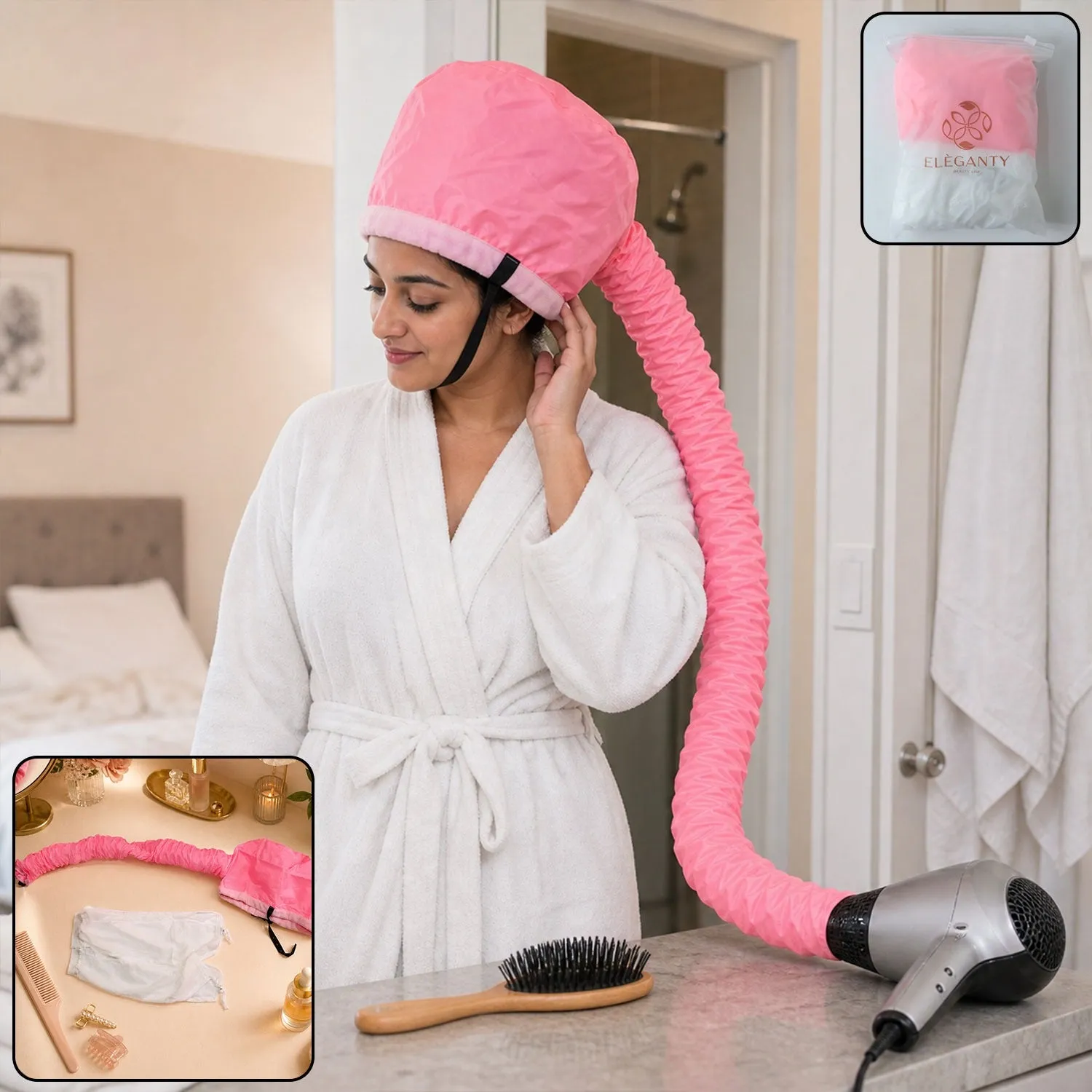 Premium Soft Bonnet Hair Dryer Attachment – Hands-Free Styling & Deep Conditioning - Buy Online at Alikart
