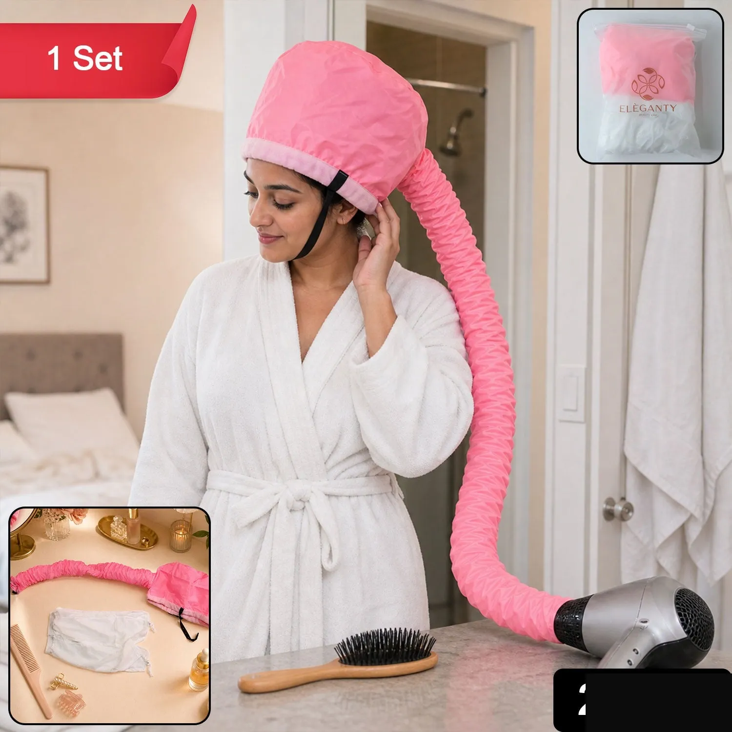 Soft Bonnet Hair Dryer Attachment – Hands-Free Styling & Deep Conditioning - Detailed Feature View 1