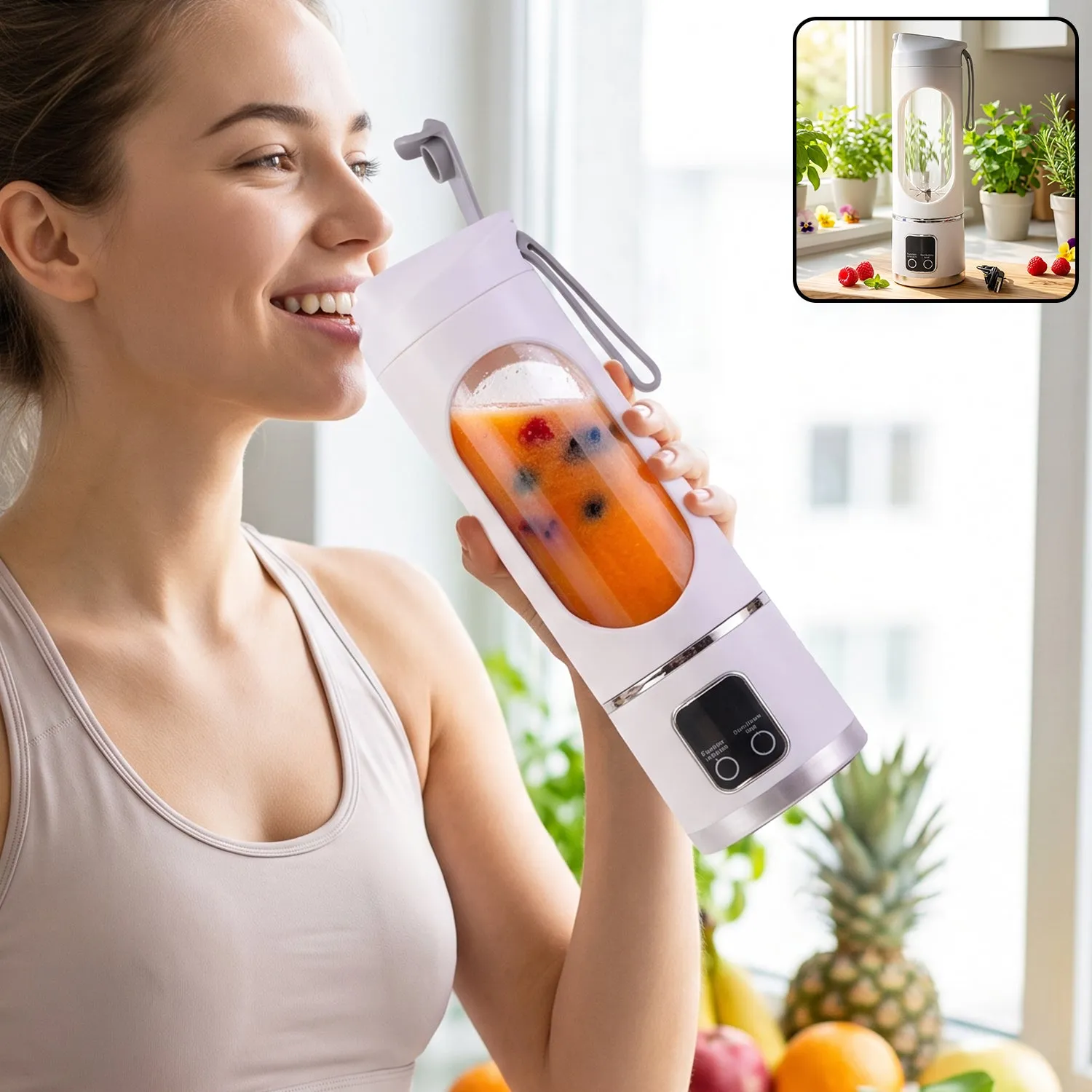 Portable USB Rechargeable Juicing Cup Blender for Smoothies, Shakes and Travel - Detailed Feature View 2