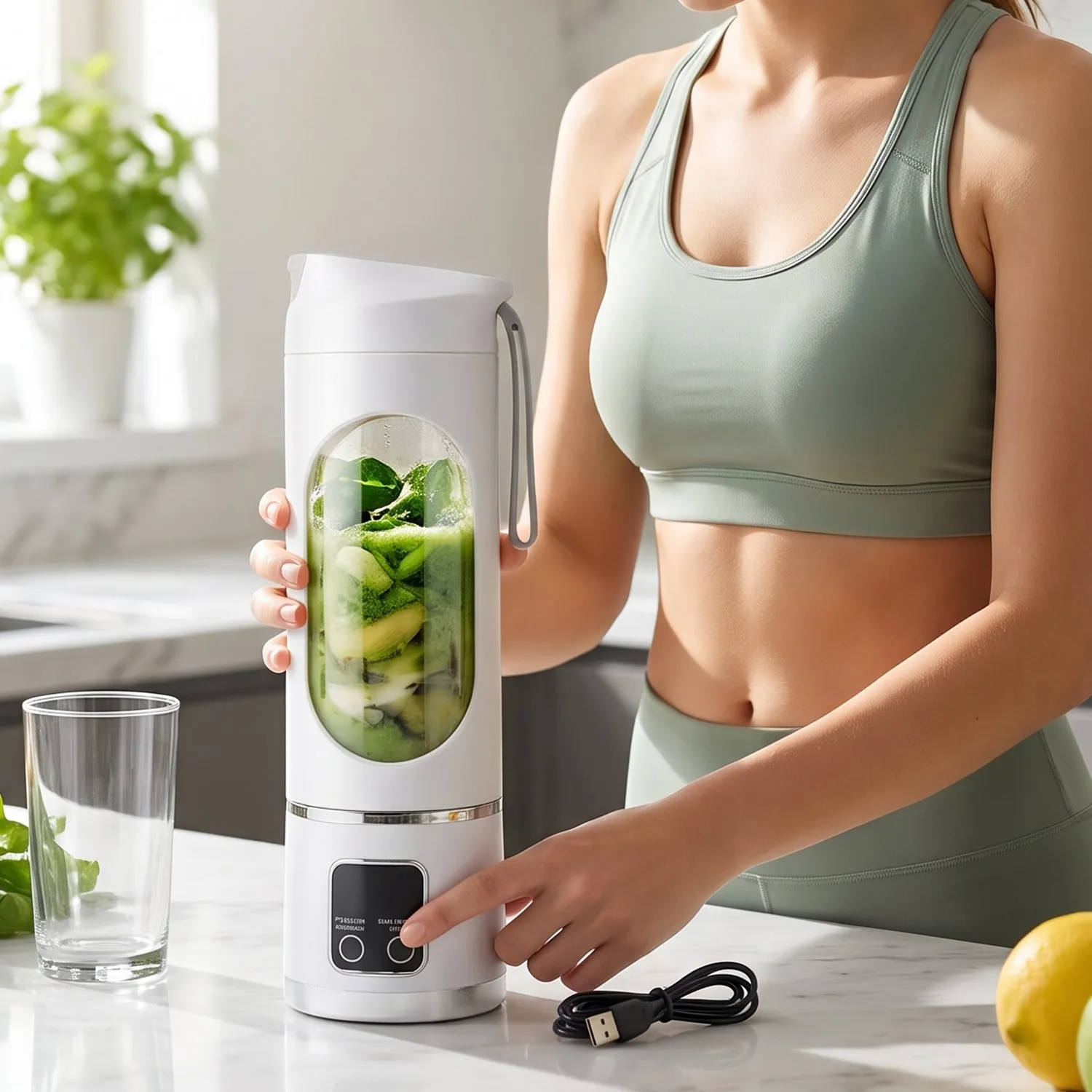 Portable USB Rechargeable Juicing Cup Blender for Smoothies, Shakes and Travel - Detailed Feature View 6