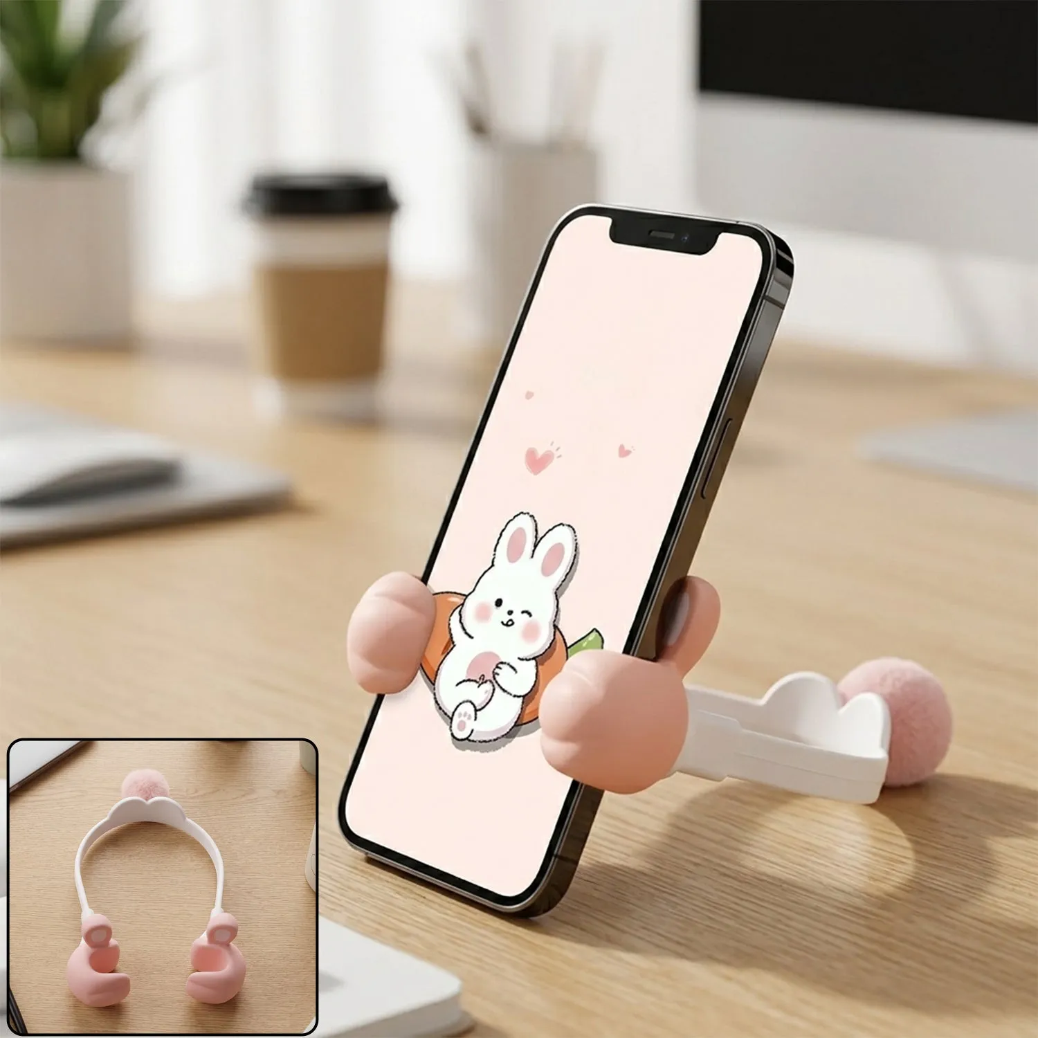 Premium Flexible Bunny Phone Holder with Long Adjustable Neck Desktop Mobile Stand (1 Pc) - Buy Online at Alikart