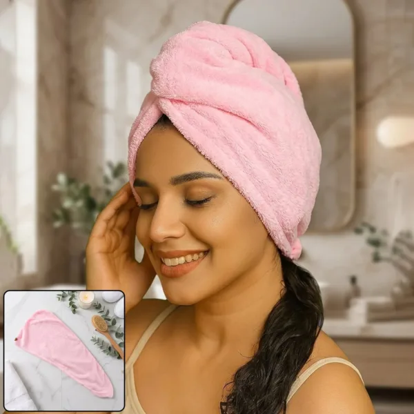 Microfiber Hair Wrap Towel Cap for Women, Quick Dry Turban for Bath and Shower