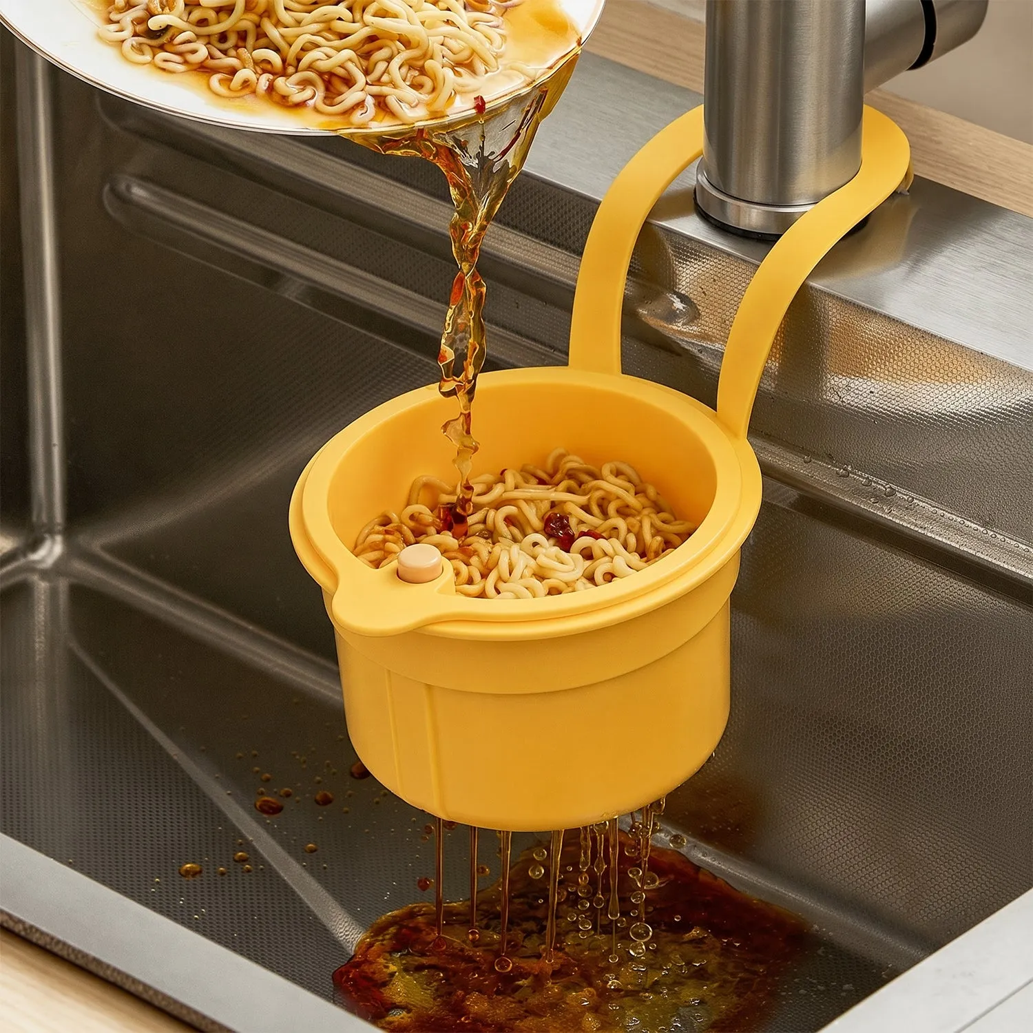 Plastic Hanging Kitchen Sink Drain Basket and Food Strainer with Handle (1 Pc) - Detailed Feature View 7