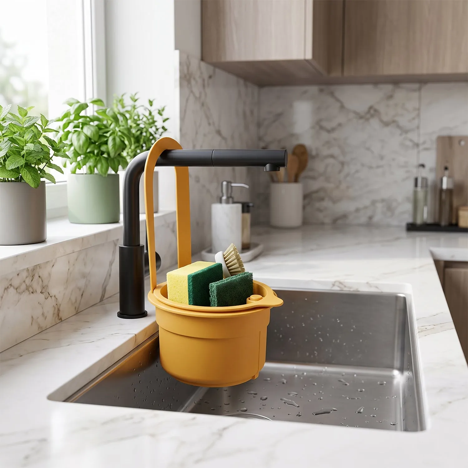 Plastic Hanging Kitchen Sink Drain Basket and Food Strainer with Handle (1 Pc) - Detailed Feature View 2