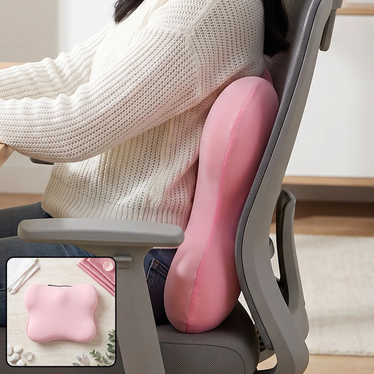Premium Memory Foam Lumbar Support Cushion for Office Chair, Car Seat and Home Use (1 Pc) - Buy Online at Alikart
