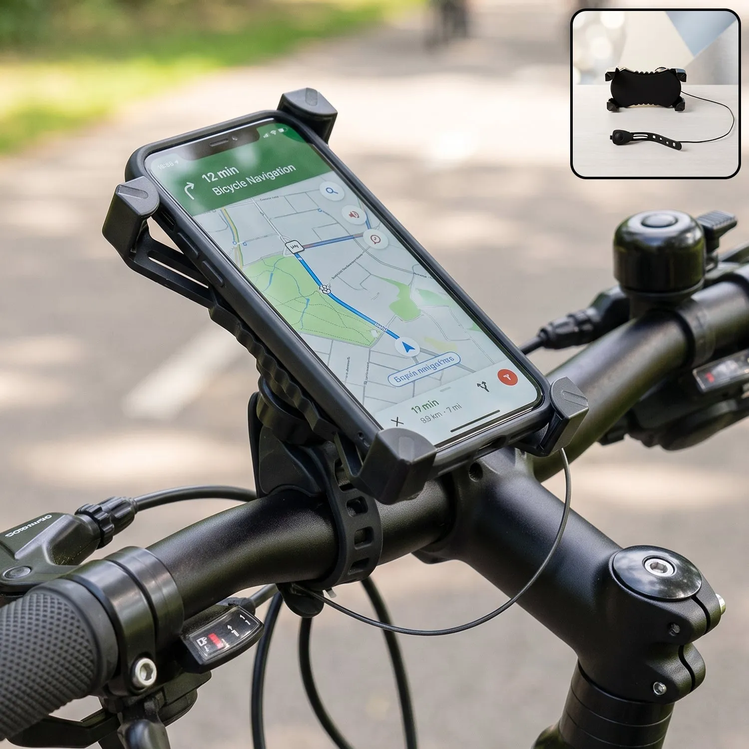 Premium Plastic Bicycle Phone Holder with Handlebar Mount for Secure Mobile Use With Horn (1 Pc) - Buy Online at Alikart