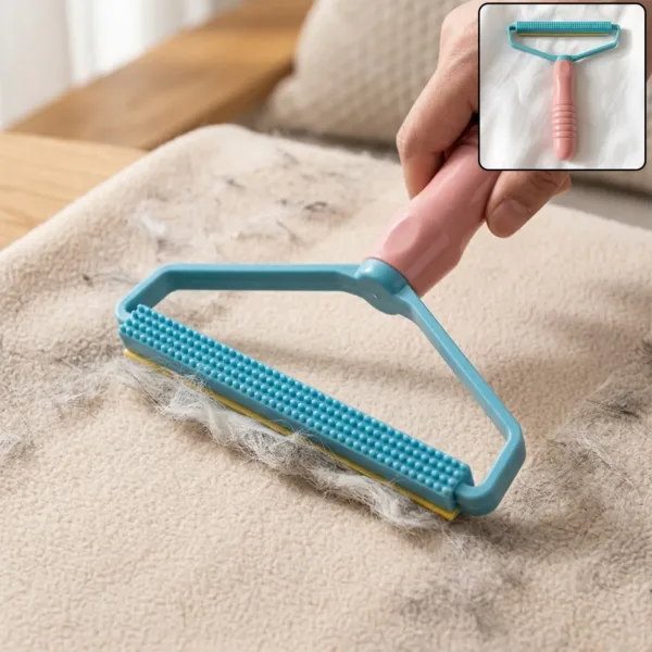 2-in-1 Portable Pet Hair and Lint Remover Brush for Clothes and Furniture (1 Pc)