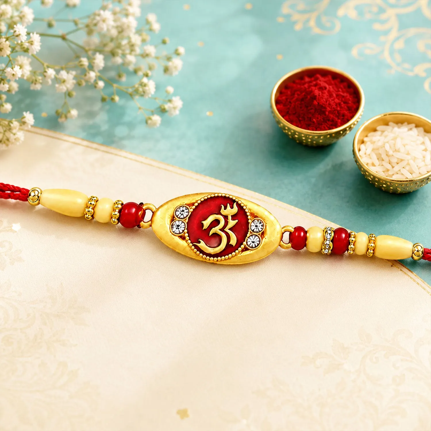 Premium Spiritual Om Rakhi – Auspicious Sacred Protection for Brothers - Buy Online at Alikart