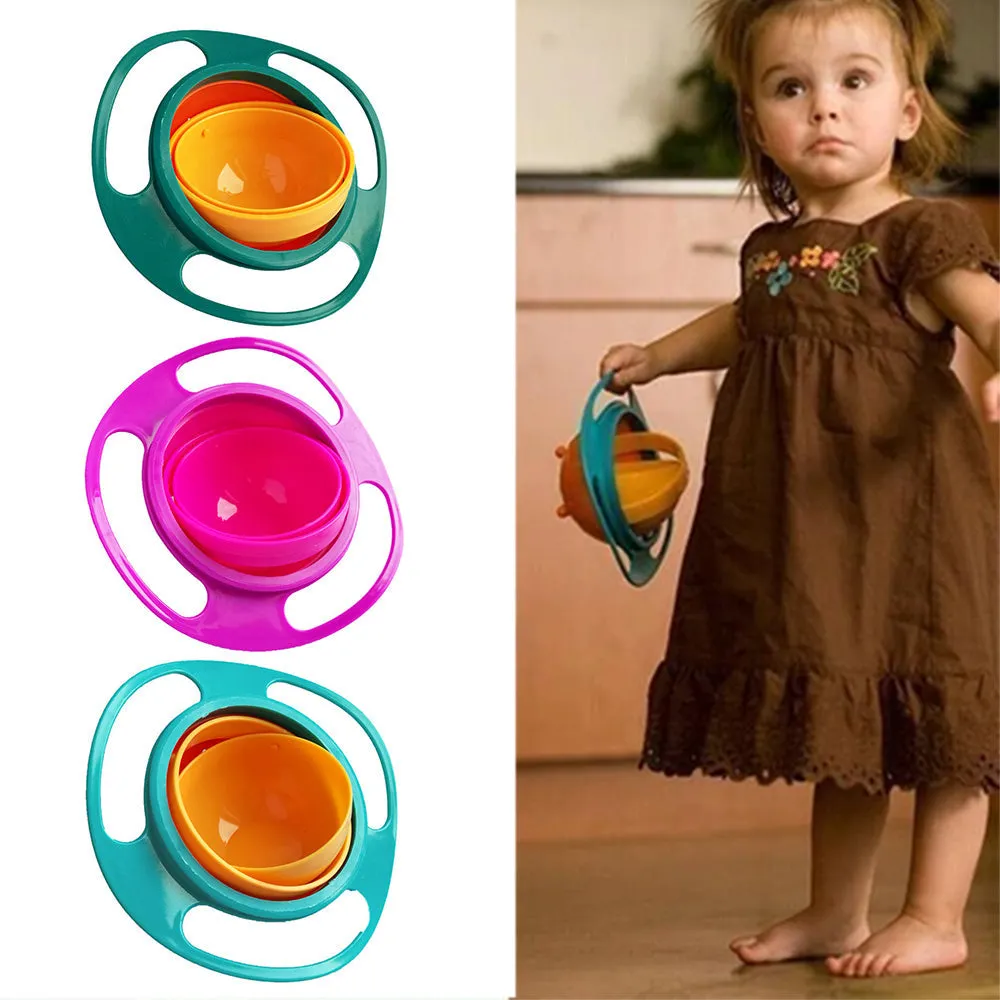 Premium Spill-Proof Gyro Bowl – 360° Rotating Toddler Feeding Dish | Baby Ladle - Buy Online at Alikart