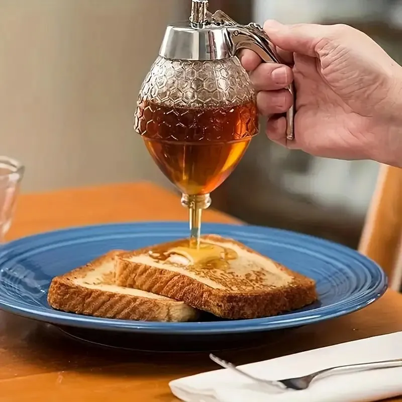 Premium Beehive Style Honey Dispenser with Stand – Easy-Pour Syrup & Sauce Dispenser for Honey, Chocolate, Olive Oil & Condensed Milk - Buy Online at Alikart