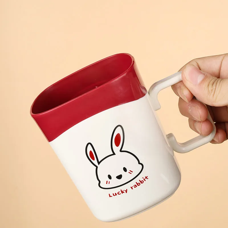 Premium Cartoon 2-Colored Plastic Coffee Cup – Fun & Durable Mug for Kids and Adults (Random color-Pack of 1) - Buy Online at Alikart
