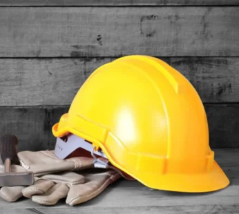 Industrial Safety Helmet – Yellow Plastic Adjustable