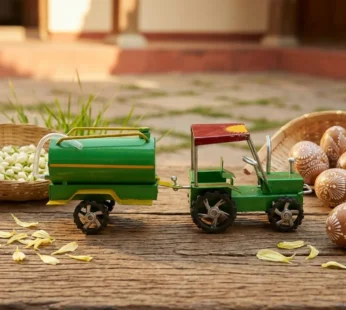 Vintage Metal Toy Tractor – Handcrafted Farm Decor and Plaything