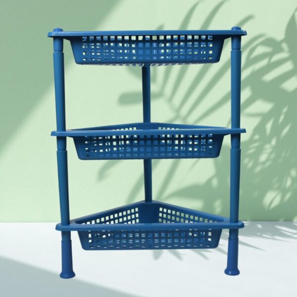 3-Tier Plastic Storage Rack – Multi-purpose Shelf | VoltDesk
