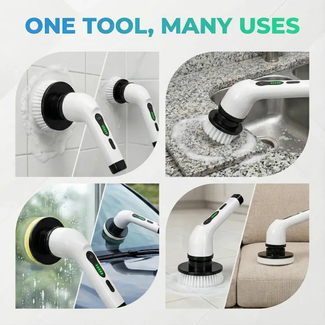 Electric Spin Scrubber Brush – 7-in-1 Cordless Cleaning Tool - Detailed Feature View 7