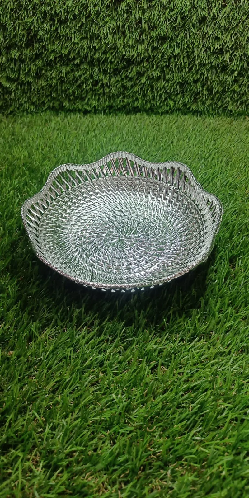 Mukhwas Serving Tray – Durable Plastic, Traditional Round 18cm - Detailed Feature View 5