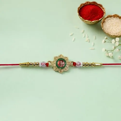Veera, OM Rakhi for Brother with Pooja Thali - Raksha Bandhan Gift Set, Pack of 7 - Detailed Feature View 5