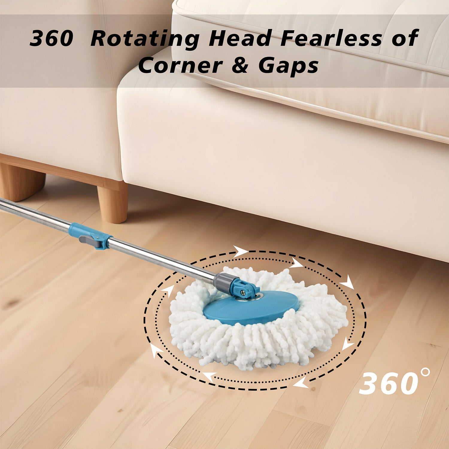 360 Degree Spin Mop – Effortless Floor Cleaning with Adjustable Handle - Detailed Feature View 5