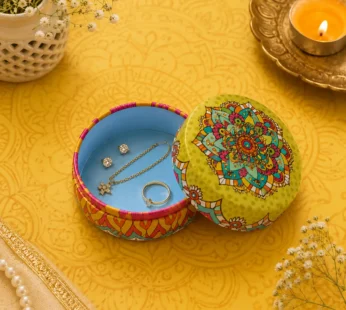 Round Decorative Metal Jewelry and Storage Gift Box Set of 6 with Lid