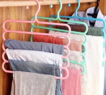 Space Saving Hanger – 5-Layer Multipurpose Plastic | GlimmerHome