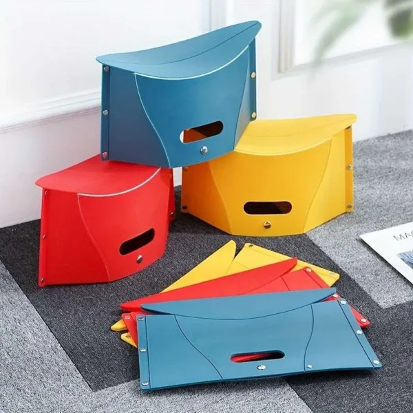 Ultra-Compact Folding Stool – Durable, Lightweight & Portable Seat for Camping, Fishing, Shopping & Travel (Random Color-Pack of 1)