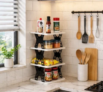 Multipurpose Foldable 4 Layer Storage Rack – Space Saving Organizer