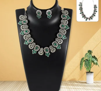 Green Necklace Set – Emerald Ethnic Jewellery for Women | BW