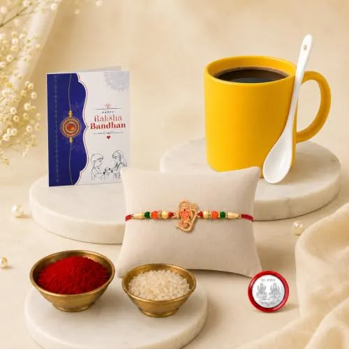 Premium Ganesha Rakhi Combo for Raksha Bandhan with Mug & Spoon Pack - Buy Online at Alikart