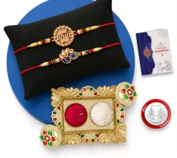 Bhai Rakhi for Brother with Pooja Thali – Raksha Bandhan Gift Set, Pack of 6