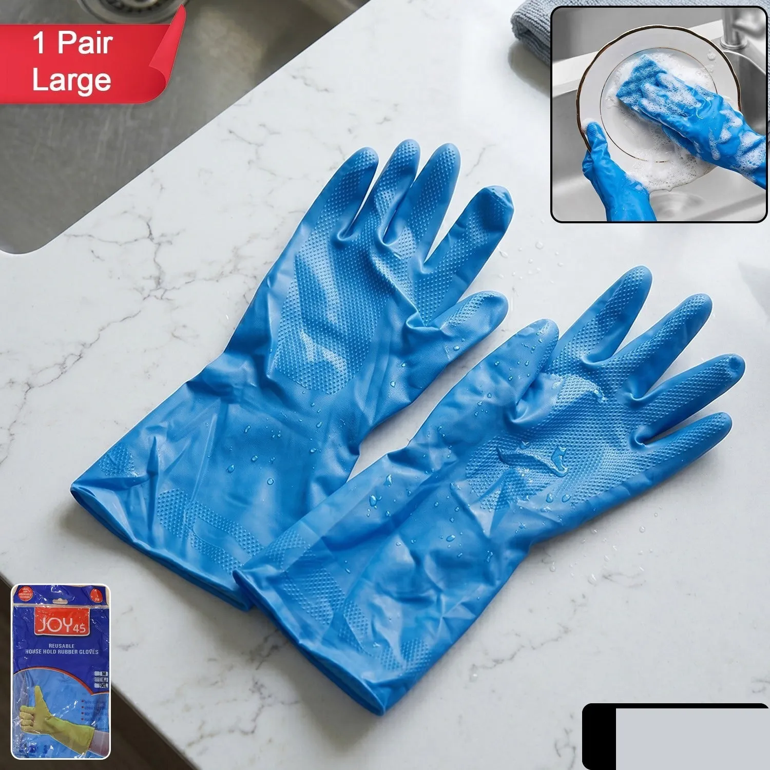 Waterproof Rubber Cleaning Gloves – Reusable & Durable for Household Tasks - Detailed Feature View 1