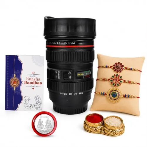 Flower Rakhi for Brother with Coffee Mug - Raksha Bandhan Gift Set, Pack of 7 - Detailed Feature View 1