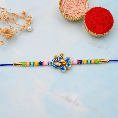 Peacock Rakhi Combo – Raksha Bandhan Gift with Choco Butterscotch (Pack of 5) - Detailed Feature View 5