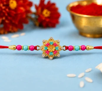 Pink Floral Mandala Rakhi – Festive Thread for Raksha Bandhan