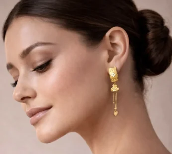 Daily Wear Earrings – Elegant Gold Teardrop Design for Every Occasion