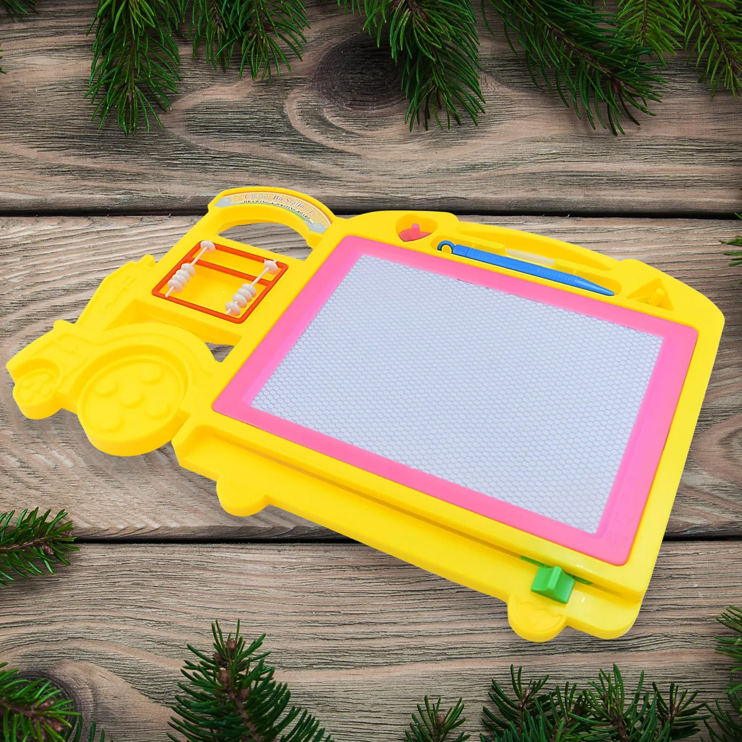 Kids Drawing Board – Bus Shape Erasable Slate | Inventive Play - Detailed Feature View 4